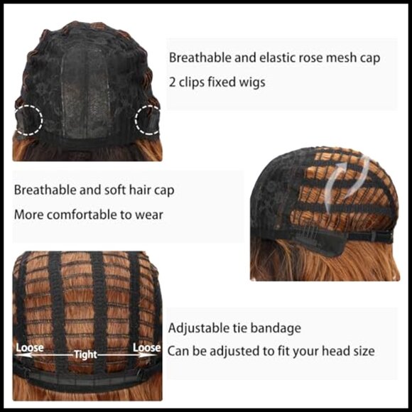 Synthetic Bob Wig with Bangs Shoulder Length Curly Heat Resistant Daily Party